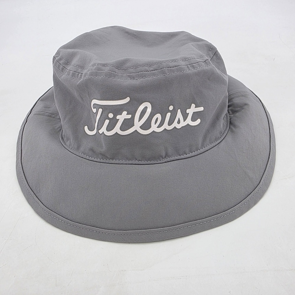 TITLEIST BUCKET HAT GRAY WHITE RITZ CARLTON GOLF CLUB ORLANDO BREEZER UPF LIGHT
